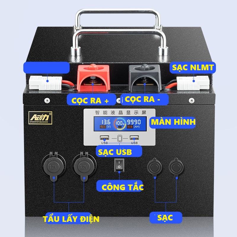 Bình Pin Lithium 12V-100AH Dung lượng đủ CÓ LED hiển thị- Đủ Công Suất