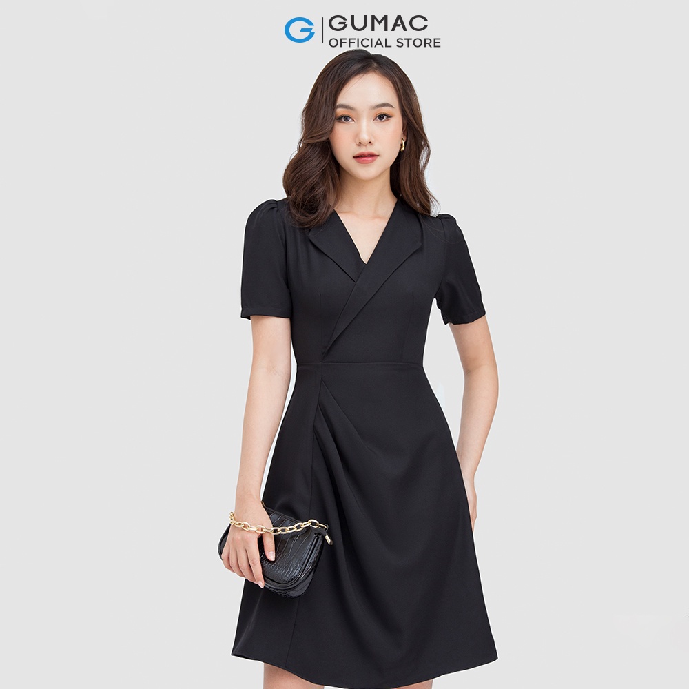 Đầm form A cổ danton Thời trang GUMAC DC05010 | BigBuy360 - bigbuy360.vn