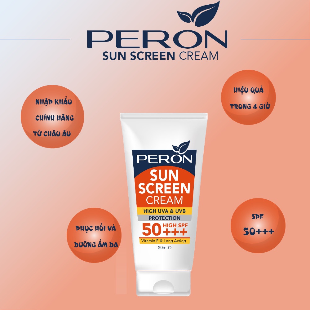 Kem Chống Nắng Dưỡng Da - Peron Sun Screen SPF 50+ - Dành Cho Da Thường Và Da Khô