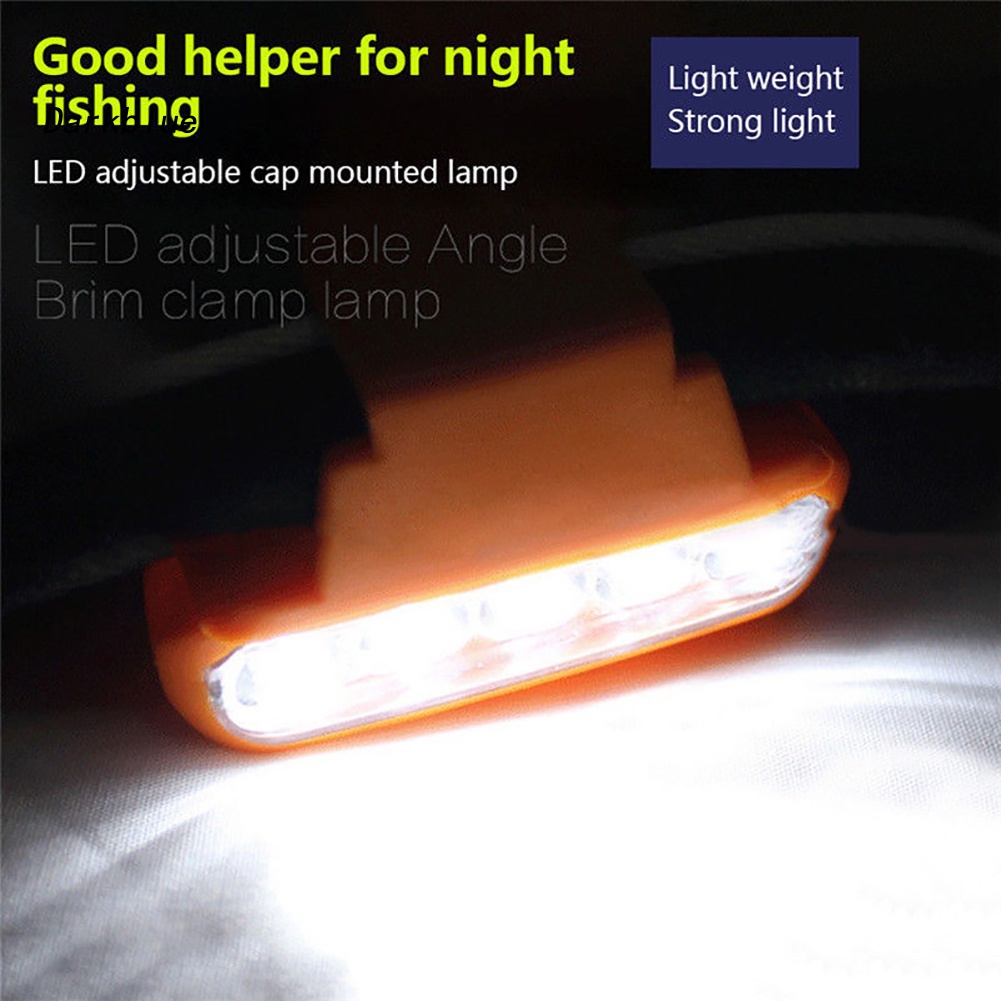 Đèn Led 5 Bóng Có Kẹp Gắn Mũ Lưỡi Trai Tiện Dụng Khi Đi Câu Cá / Cắm Trại