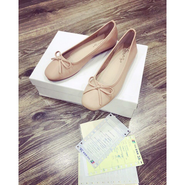 Giày bệt nơ nhỏ da siêu mềm - Form rộng 1 size | BigBuy360 - bigbuy360.vn