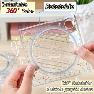 Thước vẽ hình học đa năng có thể xoay được tiện dụng