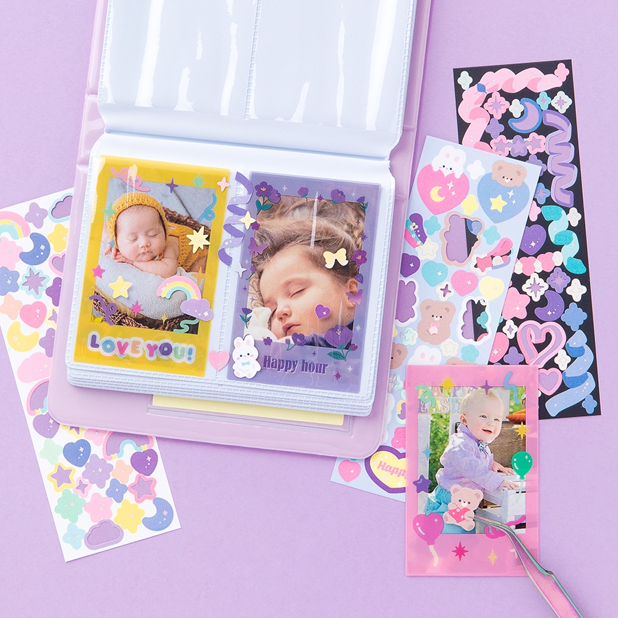 Toploader Decor ARTBOX Hàn Quốc Trang Trí Card Ảnh Photocard Polaroid 18 Khung Ribbon Confetti