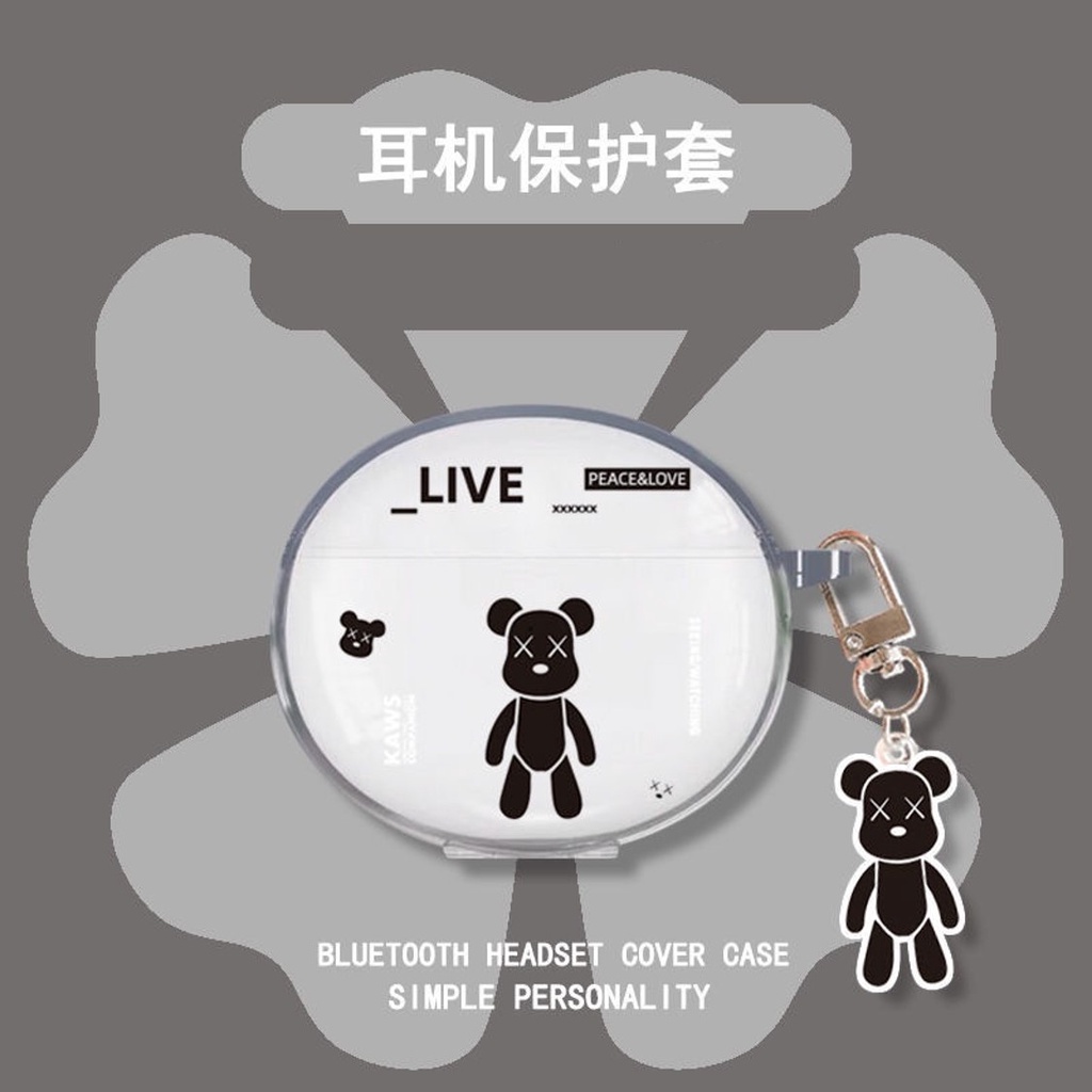 Dễ Thương Vỏ Bảo Vệ Hộp Sạc Tai Nghe oppo enco air 2 Trong Suốt Họa Tiết Hoạt Hình Cô Gái & Chú Chó yugui Dễ Thương