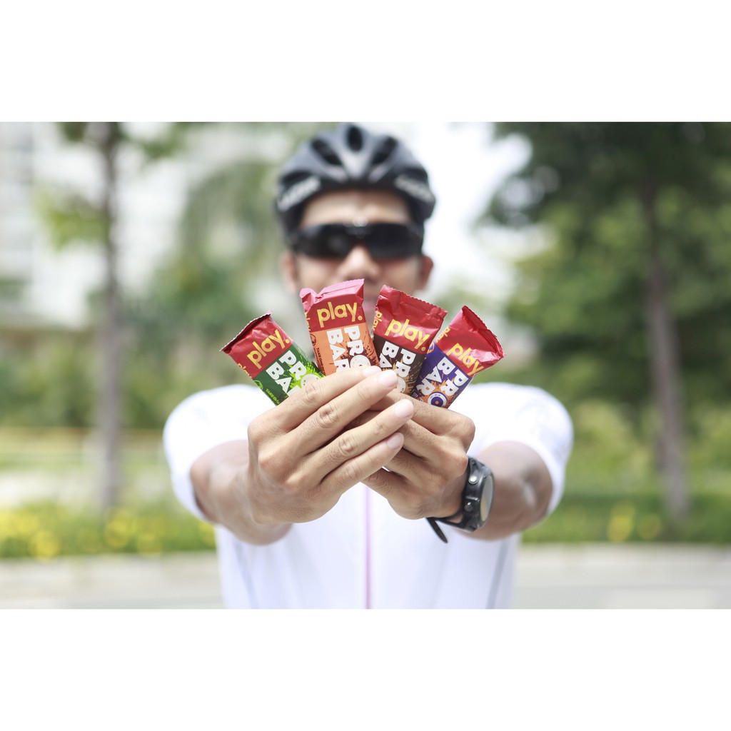 Play Protein Bar 💪FREESHIP💪 Thanh Bánh Cung Cấp Protein - Bánh Tăng Cường Cơ Bắp Vị Cacao Hộp 12 Thanh SP4.1