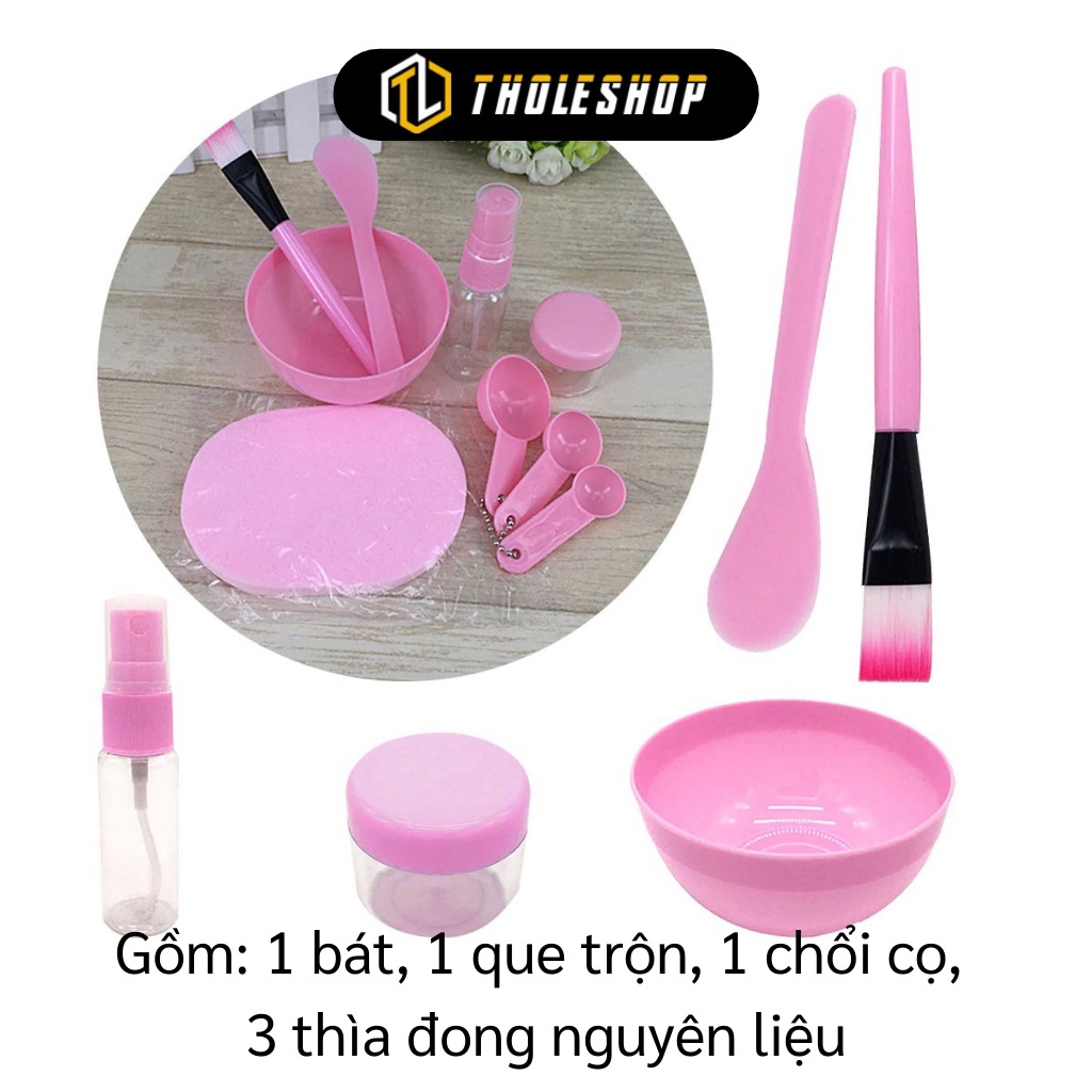 [SGD] Dụng Cụ Trộn Mặt Nạ - Bộ 9 Món Bát Trộn Đắp Mask Gồm Bát, Que, Chổi Cọ Và Thìa Đong 6279