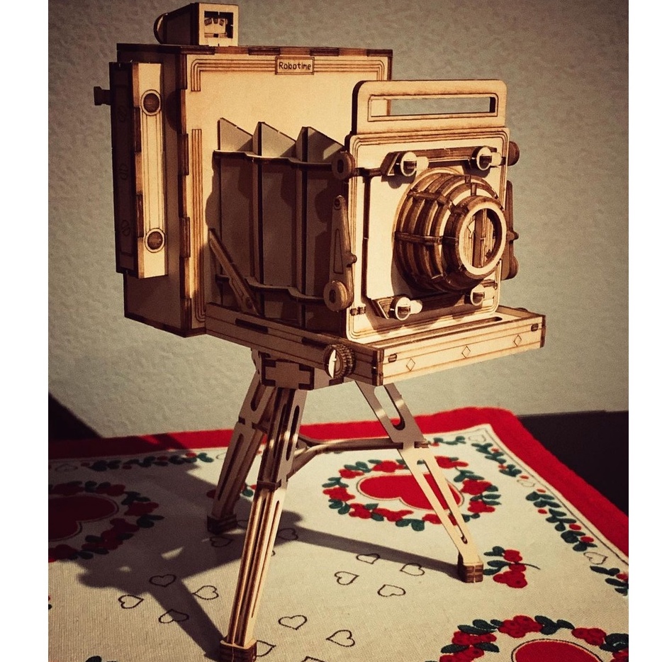 Mô Hình Gỗ 3D Lắp Ráp ROBOTIME Máy Chụp Ảnh Cổ Điển Vintage Camera TG403 [chưa ráp]