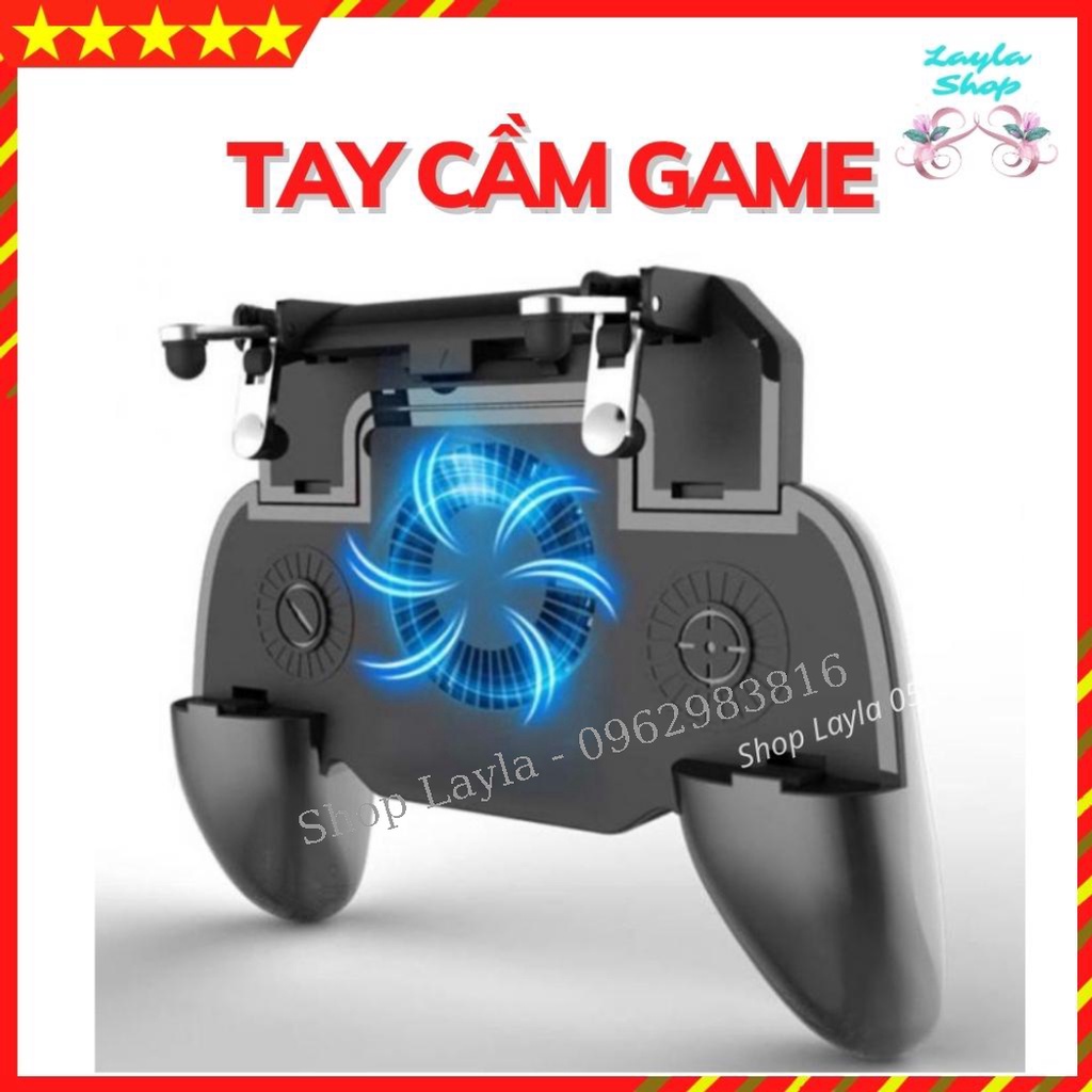 Tay Cầm Chơi Game 2000MAh SR Kiêm Sạc Dự Phòng cho điện thoại Và Quạt tản nhiệt chơi Game PUBG,Liên Quân,...