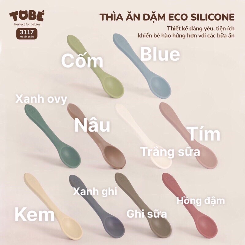 Thìa Ăn Dặm Silicone Tobé