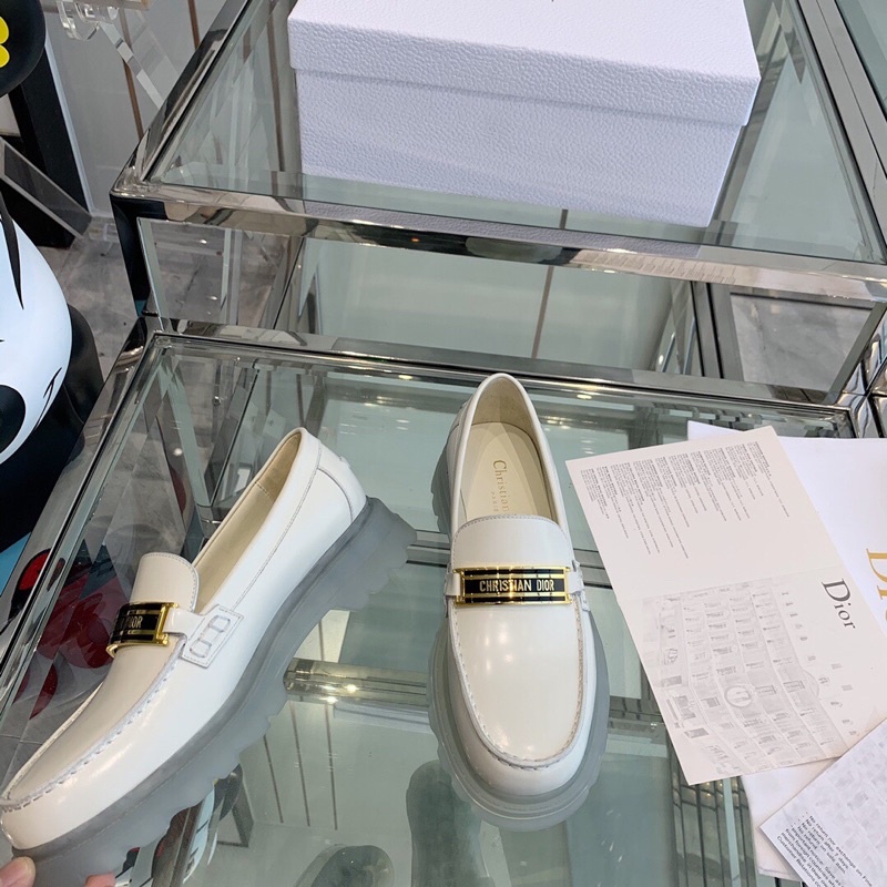 Giày lười da đế dày cho nữ thương hiệu Dior CD da thật cao cấp