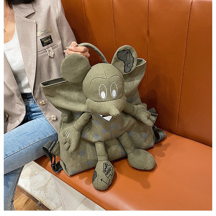 Balo vải Uzzlang độc lạ hình chuột Mickey