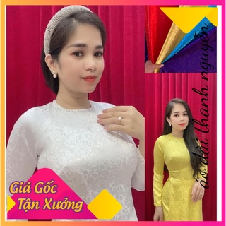 Áo Dài Gấm Tơ 2 Tà May sẵn , Áo Dài Truyền Thống ( Sp đã kèm quần lụa đen )