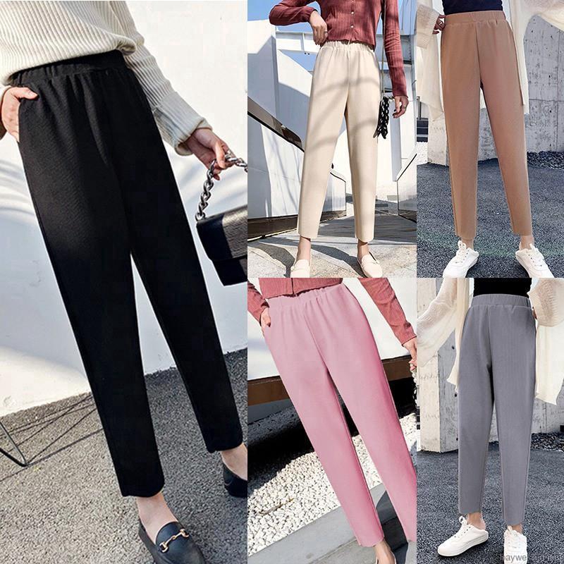 [Baywellfashion]Quần Harem nữ ống rộng màu trơn thời trang | BigBuy360 - bigbuy360.vn