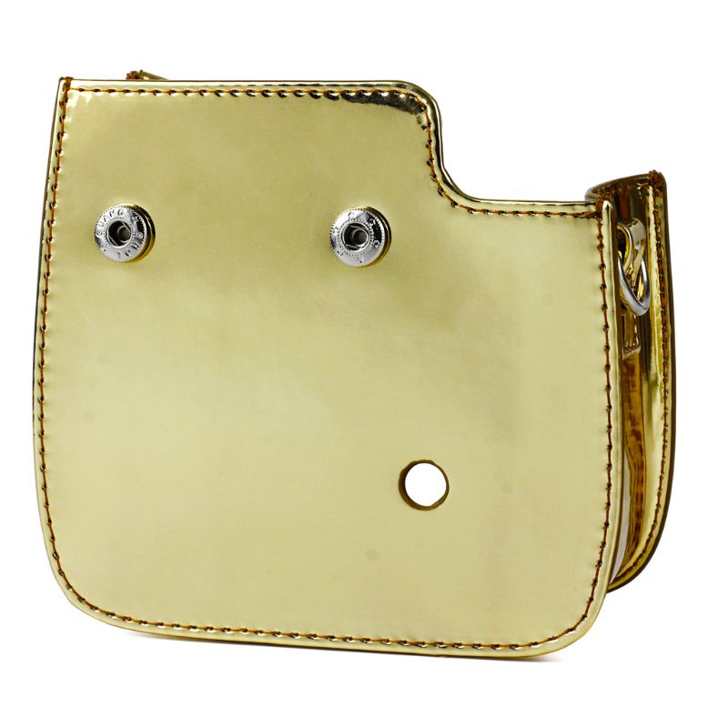 Zzz Túi Đựng Máy Ảnh Màu Vàng Tráng Gương Sáng Bóng Có Dây Đeo Vai