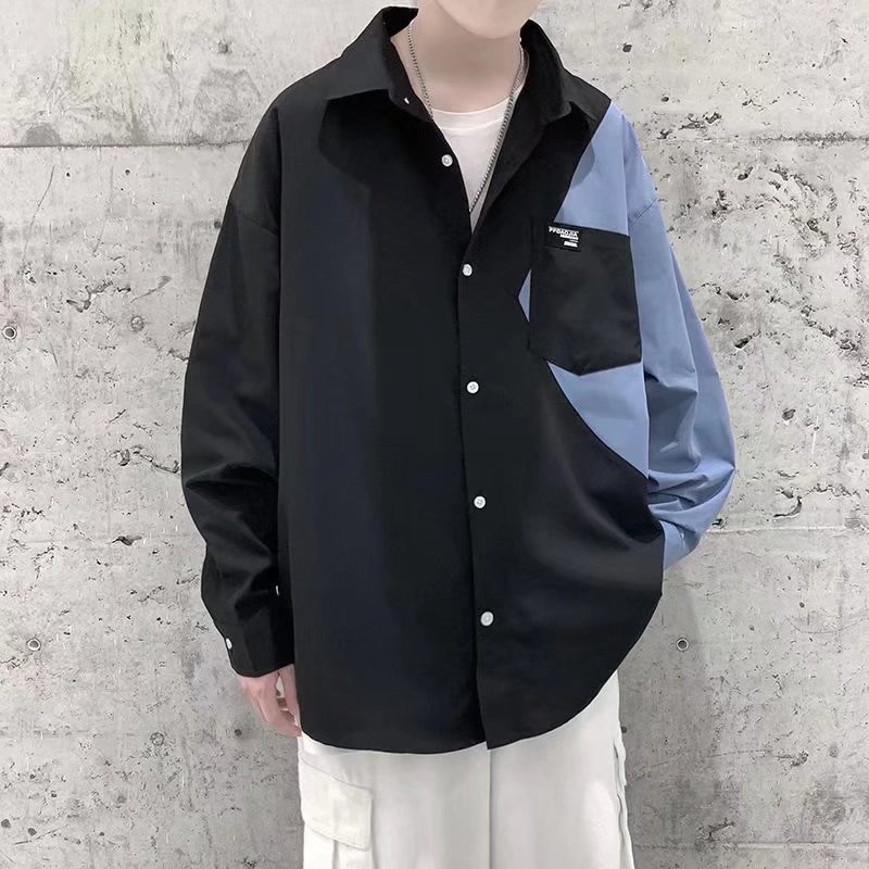 Áo sơ mi nam tay dài dáng rộng thiết kế mới thời trang Hàn Quốc 2022