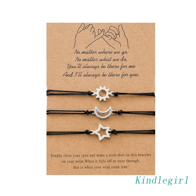 Bộ 3 Vòng Tay Tình Bạn Mặt Thẻ Khắc Chữ Best Friends