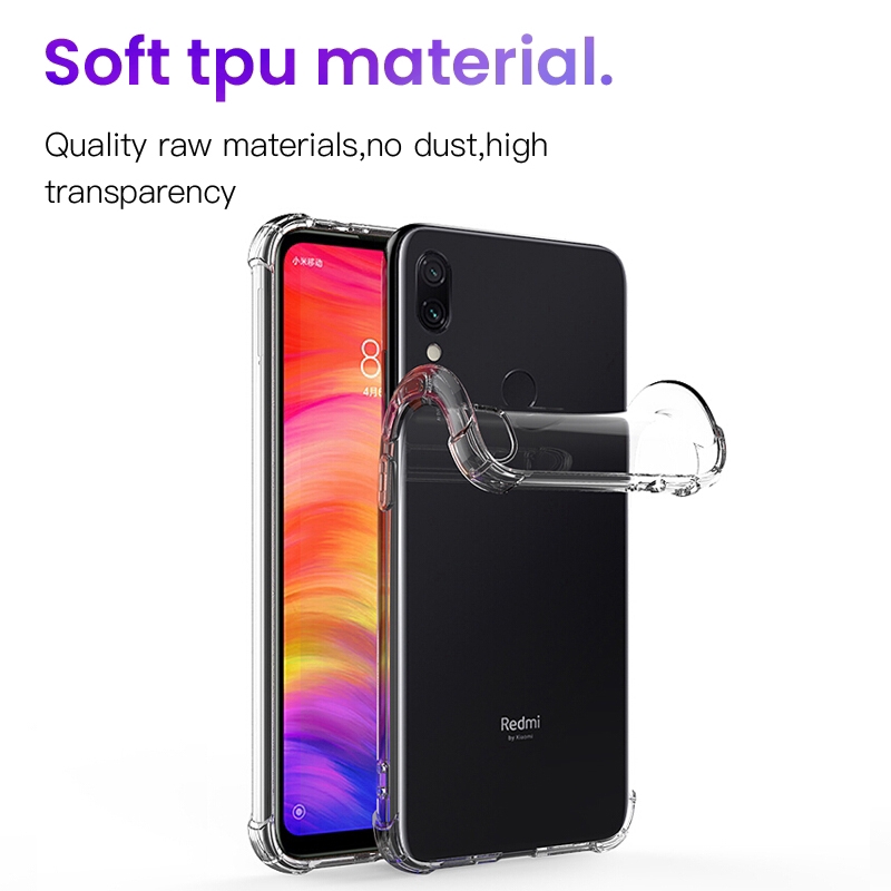 Casing Xiaomi Redmi Note 7 6 K20 Pro 7A Redmi 7A 6A Go Redmi Note 8 Pro Shockproof Transparent Soft Silicone Phone Case