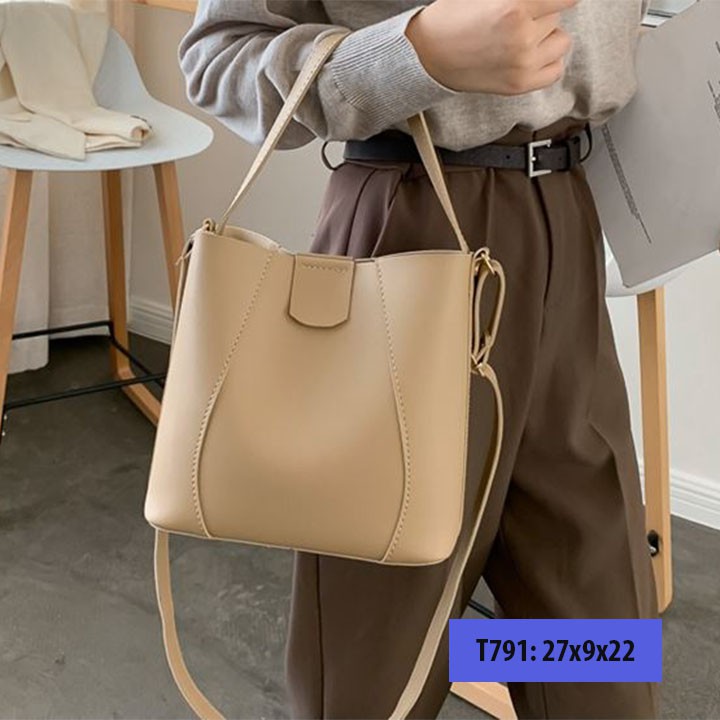 Túi xách tote da đeo chéo đi học đi làm đẹp kèm ví nhỏ sang trọng phong cách hàn quốc T791