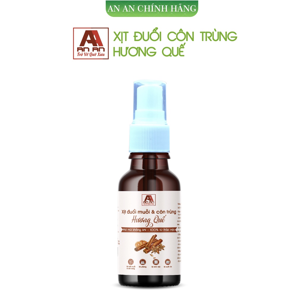 Xịt Tinh Dầu Đuổi Muỗi &amp; Côn Trùng Tinh chất Quế 50ml AN AN