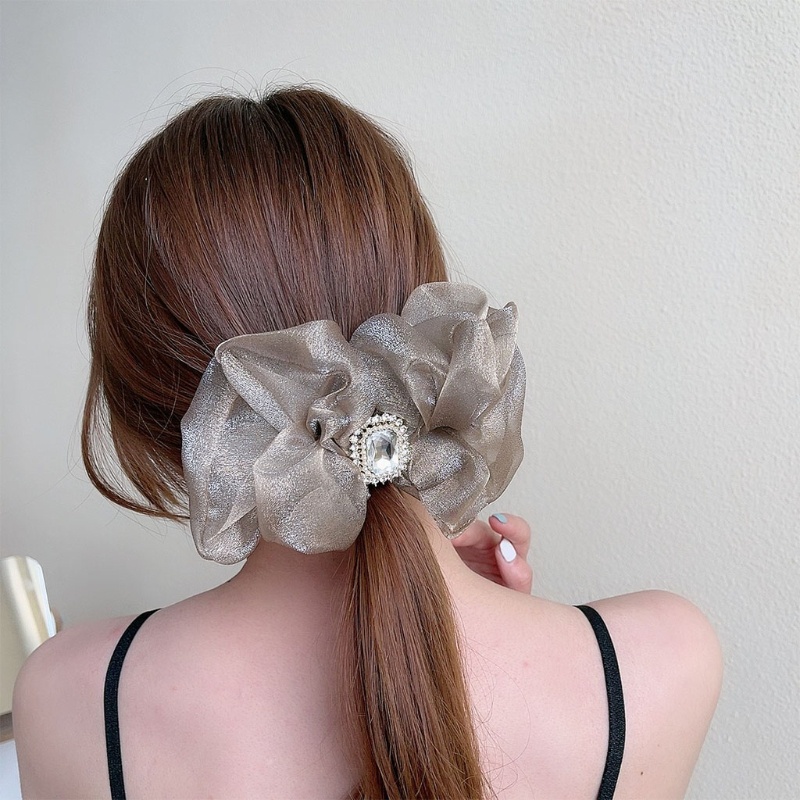 Kẹp Tóc Hình Nơ Lớn Bằng Vải Organza Cho Nữ