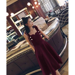 Đầm cổ U nút dây - Neri Dresss