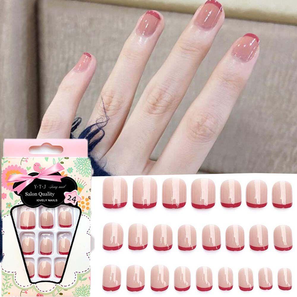 OCEANMAP Móng Tay Giả Hình Vuông Màu Gradient Thời Trang