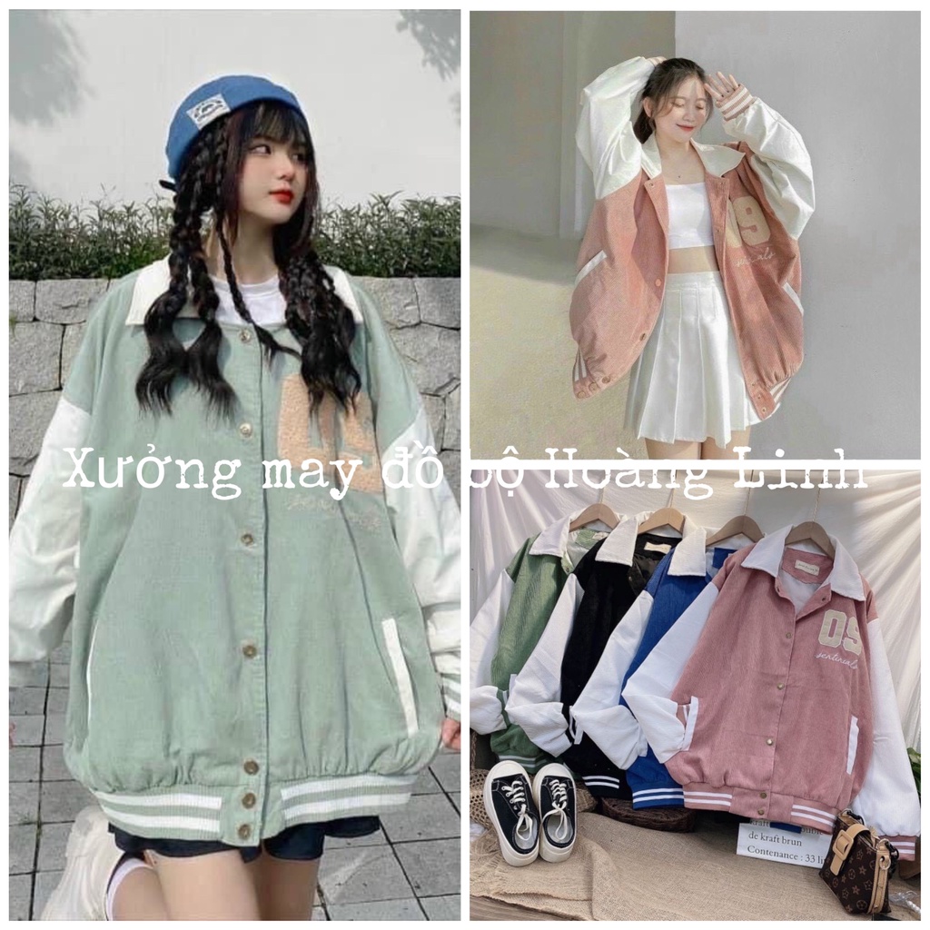 Áo bomber 09 - Khoác sweater form rộng tay bồng, jacket thể thao nữ nam ulzzang