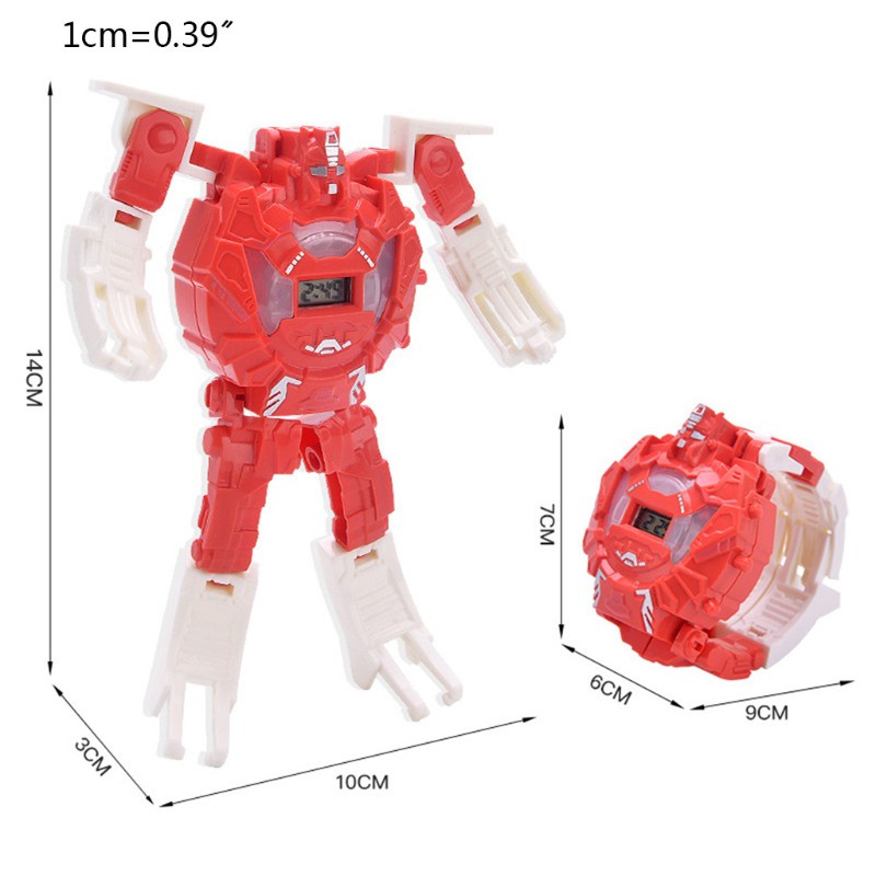 Đồng Hồ Đeo Tay 2 Trong 1 Hình Robot Biến Hình Phát Sáng Cho Bé