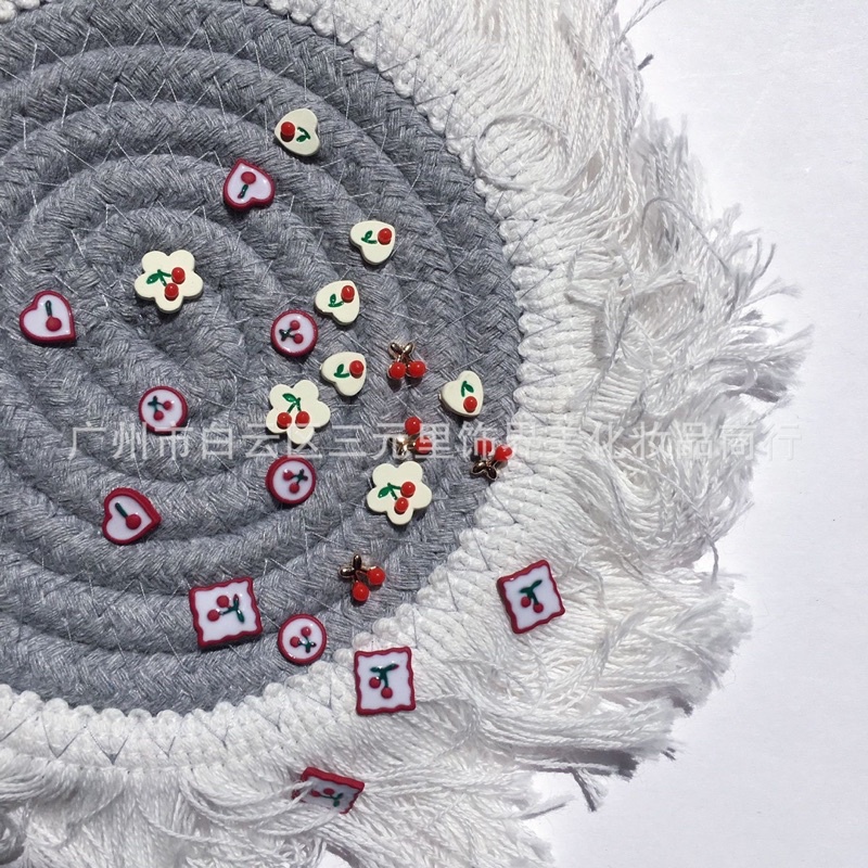 Charm nail cherry nhiều mẫu trang trí móng xinh