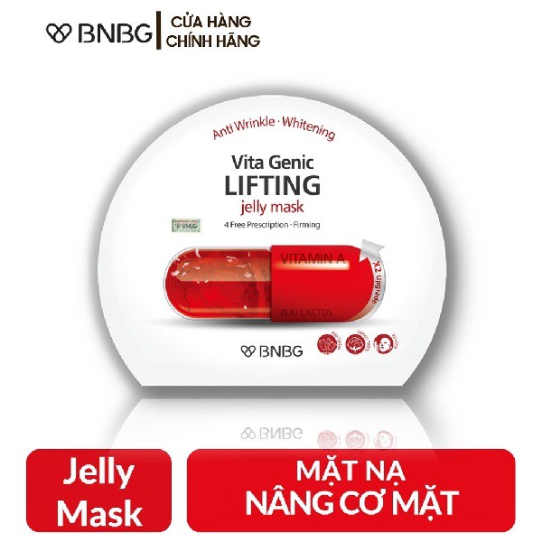 Combo 10 Mặt nạ giấy nâng cơ, săn chắc da BNBG Vita Genic Lifting Jelly Mask (Màu đỏ)
