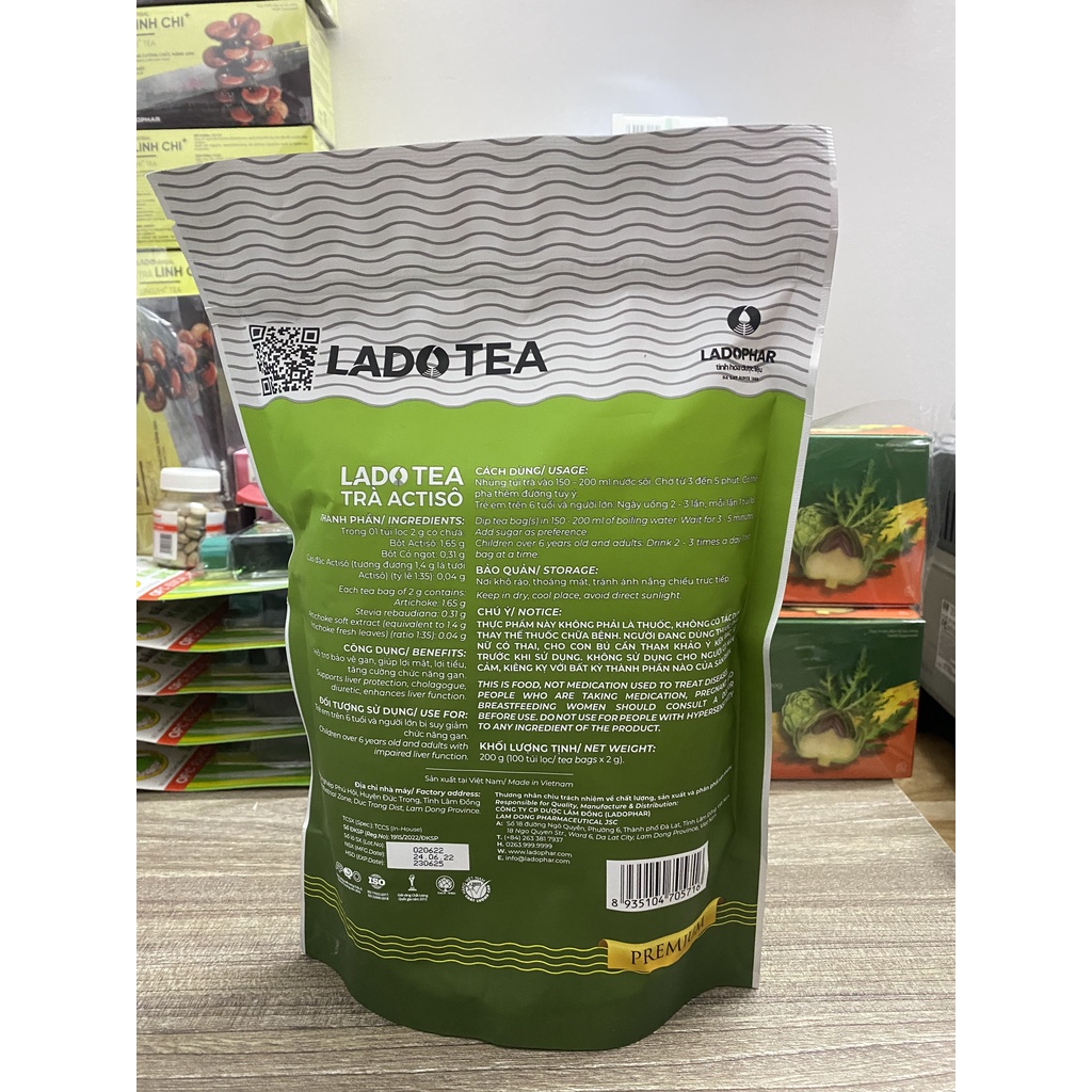 Trà Atiso/Actisô Lado Tea Ladophar