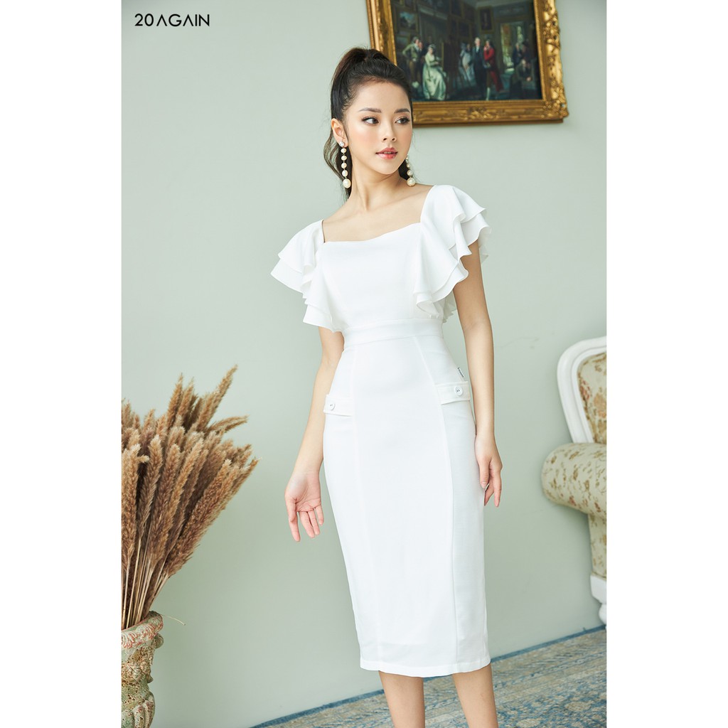 Đầm ôm bèo 2 bên vai 20AGAIN DOA1166 | BigBuy360 - bigbuy360.vn