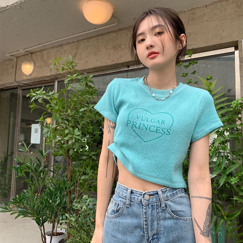 Áo Thun Tay Ngắn Cổ Tròn Hoạ Tiết In Phong Cách Vintage