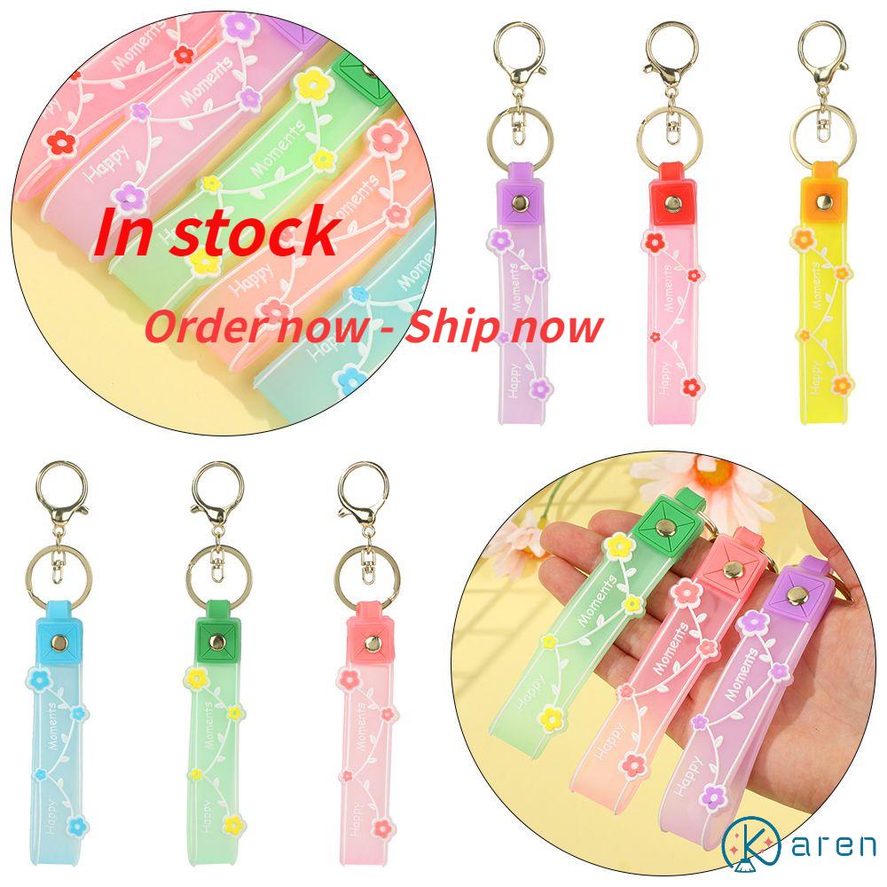 Móc Chìa Khóa Hình Hoa In Chữ Nhiều Màu Dễ Thương DIY