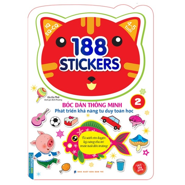 Sách - Combo 188 sticker (trọn bộ 6) Bóc dán hình thông minh phát triển khả năng tư duy toán học IQ EQ CQ (4-5 tuổi)