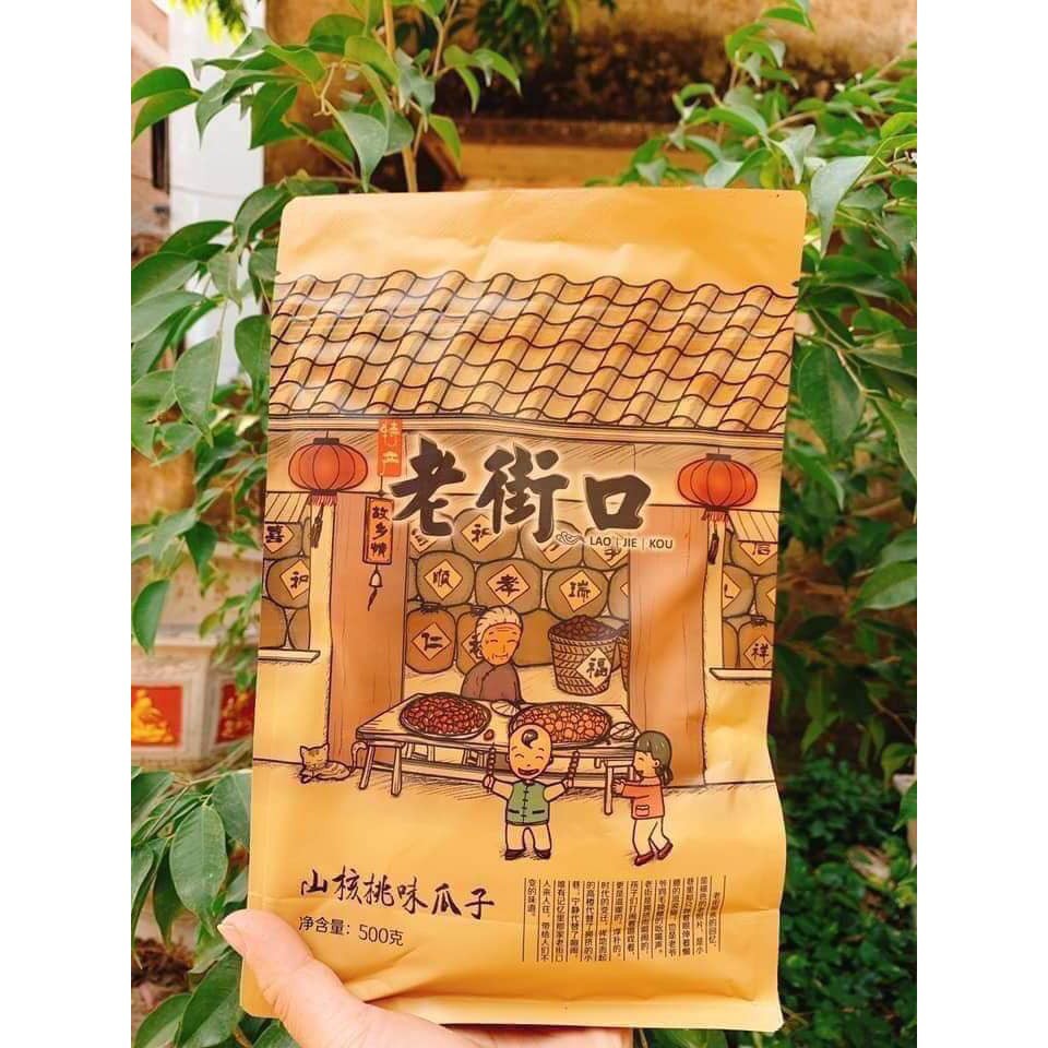Hướng dương tẩm vị mật ong caramen laojiekou gói 500g - Tiệm ăn vặt china