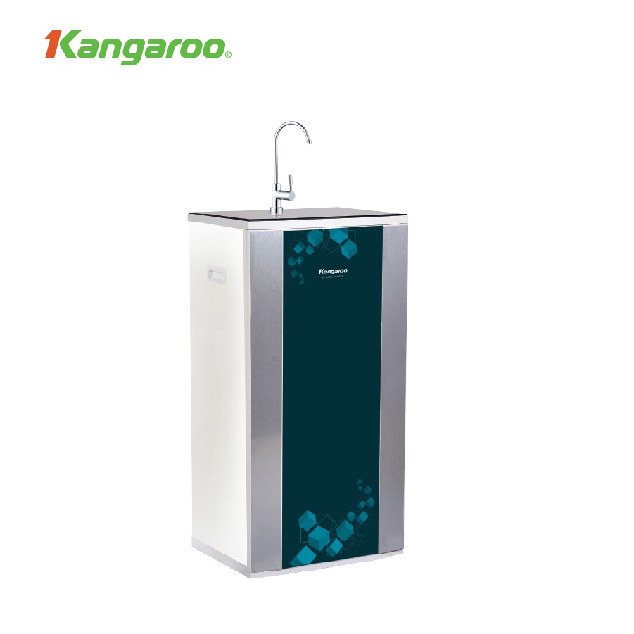 Máy lọc nước KANGAROO RO 8 lõi lọc model KG-08G4 vỏ tủ VTU màu xanh