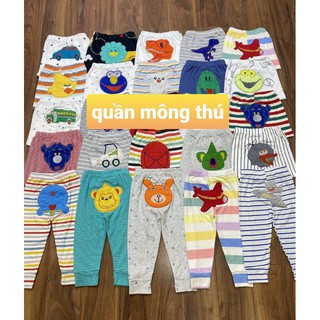 (sơ sinh - 18kg) set 5 -10 Quần mông thú chất mềm đẹp cho bé trai bé gái