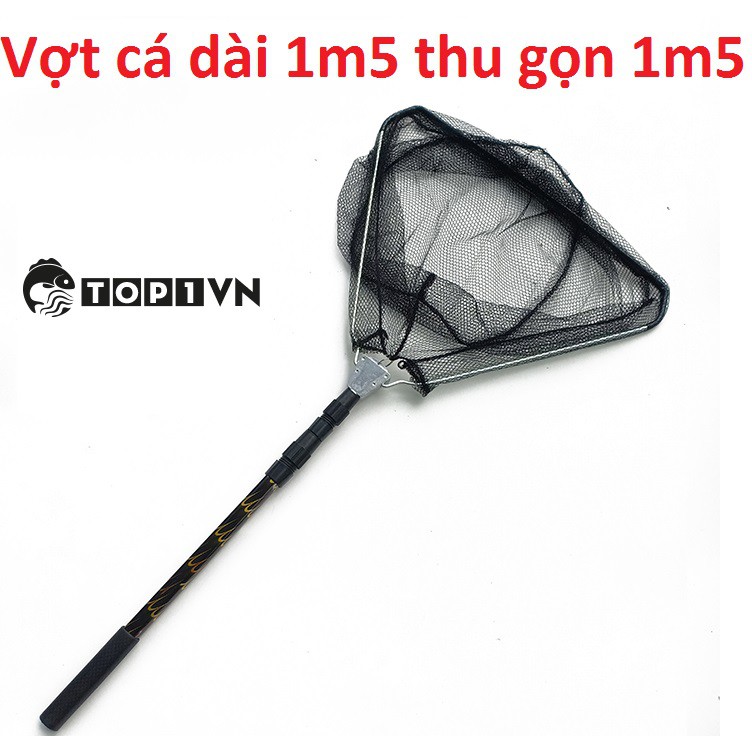 Vợt vớt cá nhôm 1m5 thu gọn 55cm - Top1VN chất lượng 102