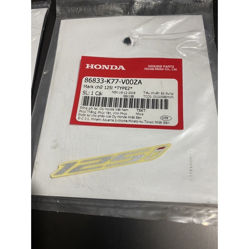 Tem Chính Hãng Honda