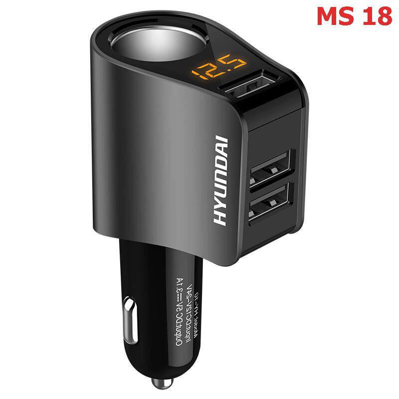 Tẩu Sạc Nhanh , Tẩu chia ⚡️[SẴN HÀNG]⚡️ ô tô, xe hơi Hyundai 1 Tẩu Tròn (3 USB Nhỏ) - Có đèn led báo điện áp ac quy⚡️