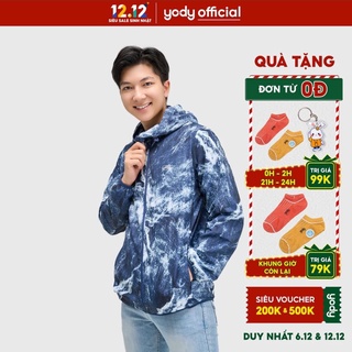Áo gió nam YODY hai lớp in loang trượt nước chống nước cản bụi AKM4687 !