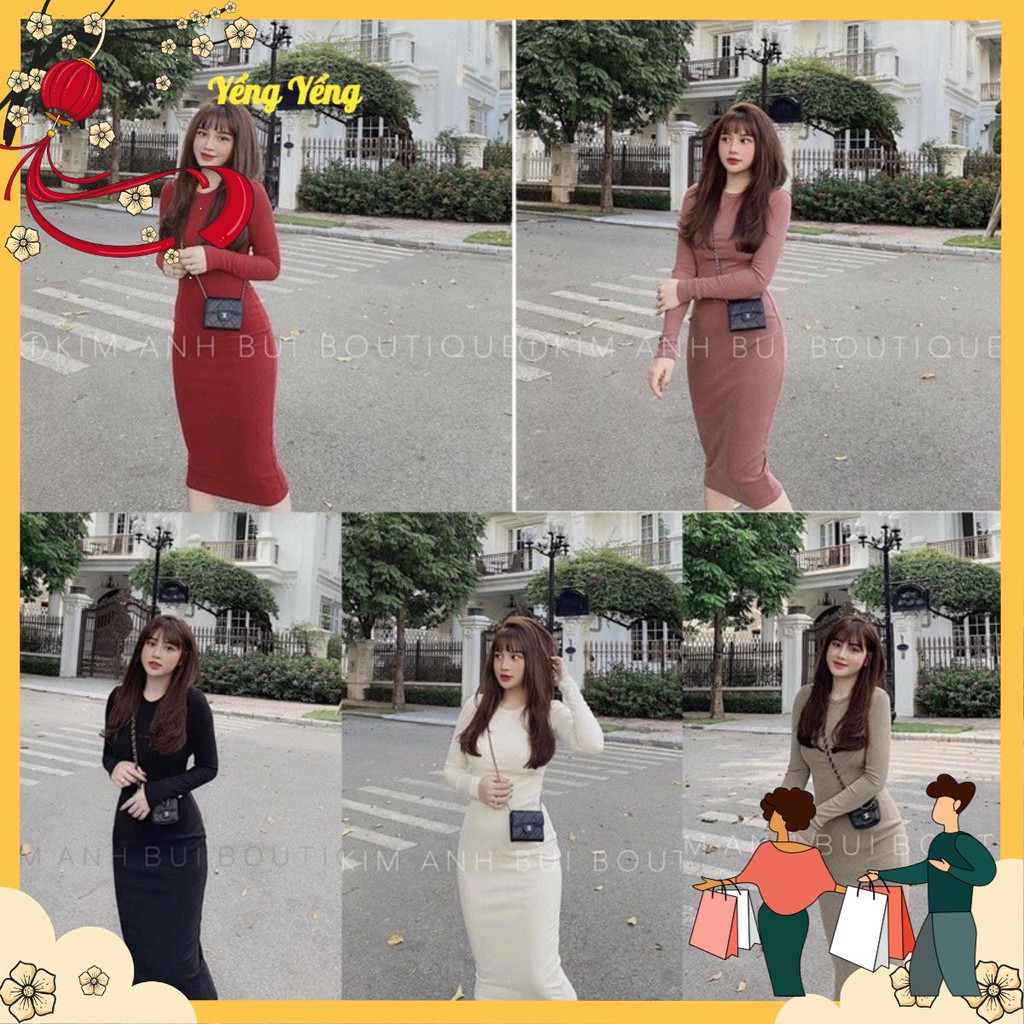 VNU0022 - VÁY BODY NHUNG TĂM TRƠN CỔ TRÒN | BigBuy360 - bigbuy360.vn