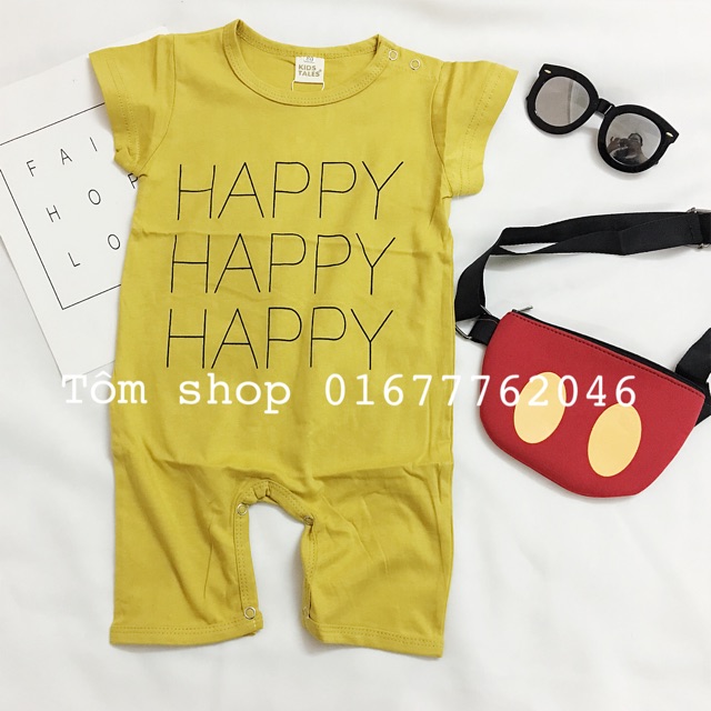 Body đùi vàng cộc tay happy