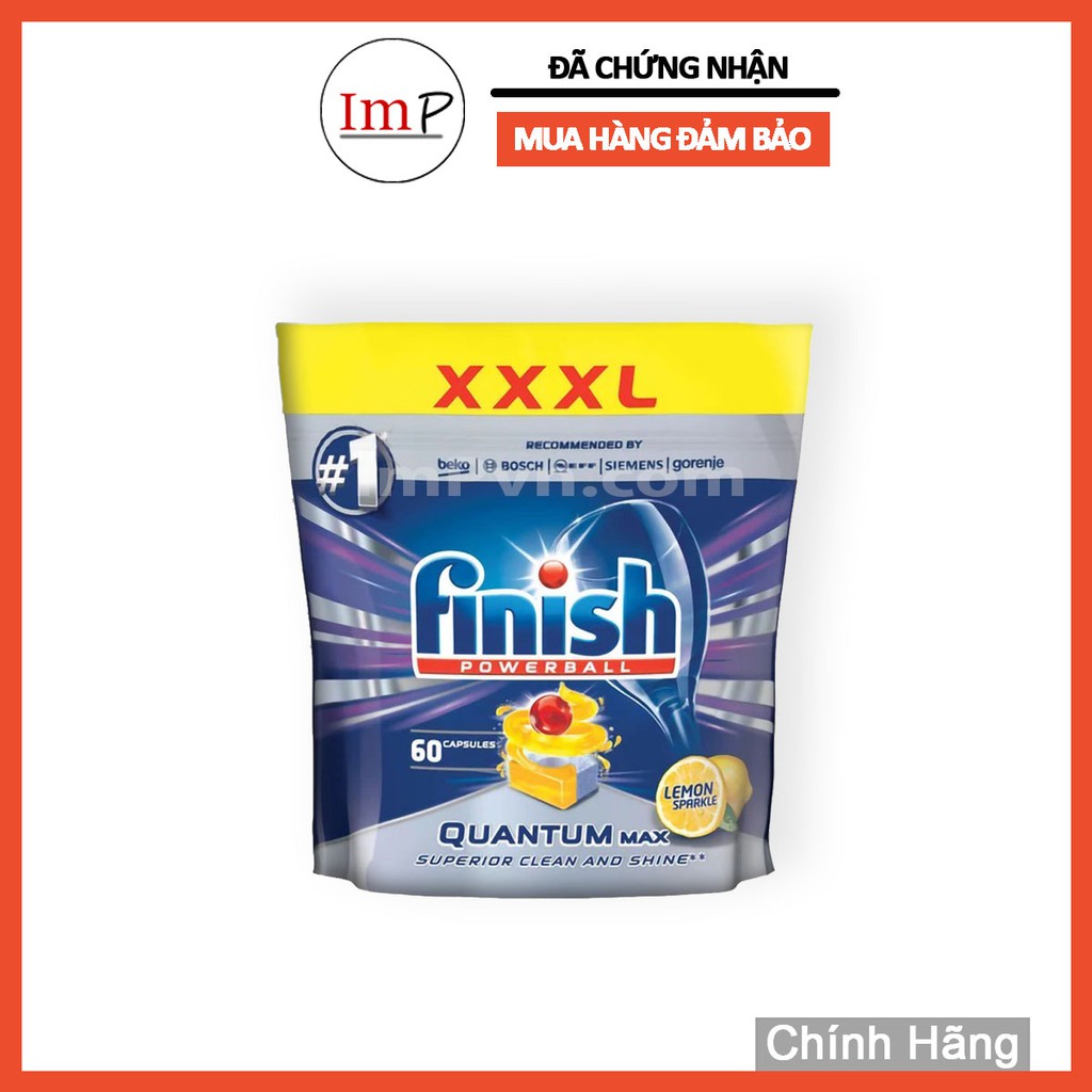 [TRỢ GIÁ THƯƠNG HIỆU]  Viên rửa bát Finish Quantum Max - Ultimate (Hương chanh)