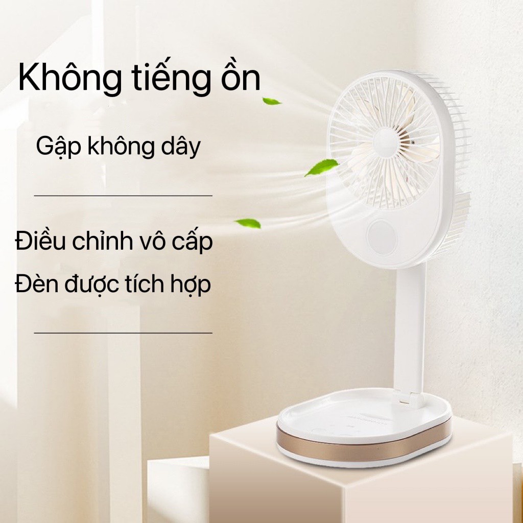 QUẠT TÍCH ĐIỆN MINI ĐỂ BÀN GẤP GỌN - SP ĐÃ CÓ PIN ĐẦY ĐỦ Bảo hành 12 tháng