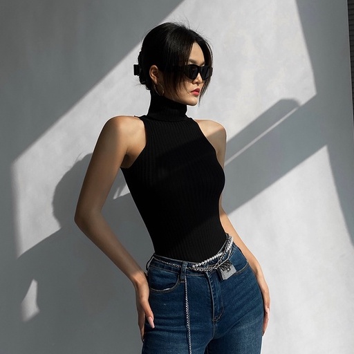 QADCOL Áo sweater Cổ Lọ Thiết Kế Quyến Rũ Cho Nữ