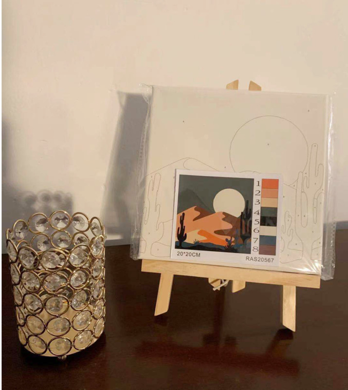 Bộ Tranh Sơn Dầu 20x20cm Tự Làm Hình Hoàng Hôn S001