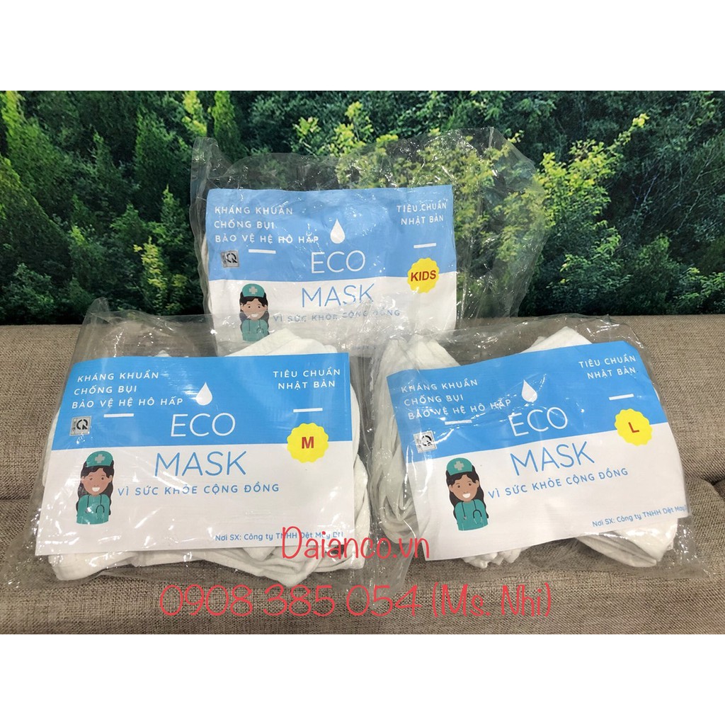 Eco Mask- Combo 10 cái khẩu trang vải kháng khuẩn- Tái sử dụng hơn 30 lần giặt- Kèm hình thật | BigBuy360 - bigbuy360.vn