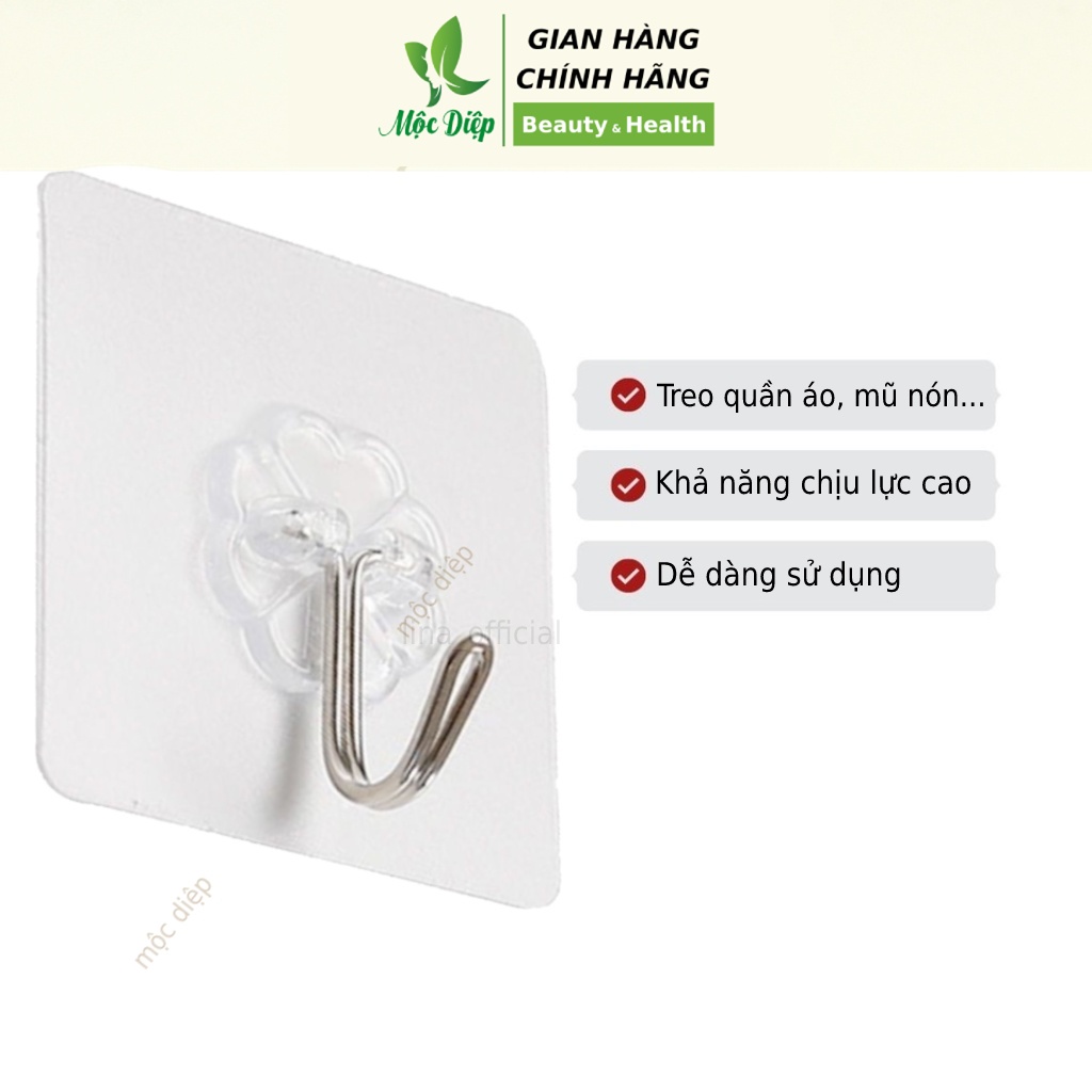 10 Móc dính cường lực - Móc dán tường siêu chắc siêu bền chịu lực trong suốt - Mộc Diệp